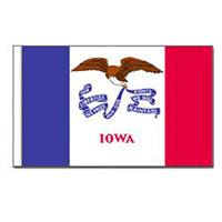 Iowa Flag with Pole Hem
