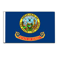 Idaho Flag with Pole Hem
