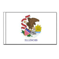 Illinois Flag with Pole Hem