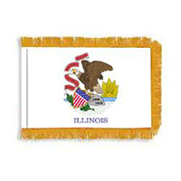 Illinois Fringed Flag with Pole Hem