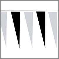 String Pennant Flags with Grays & Silvers