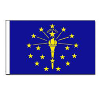 Indiana Flag with Pole Hem
