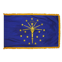 Indiana Fringed Flag with Pole Hem