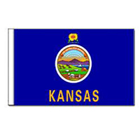 Kansas Flag with Pole Hem