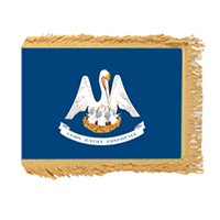 Louisiana Fringed Flag with Pole Hem