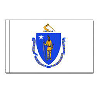 Massachusetts Flag with Pole Hem