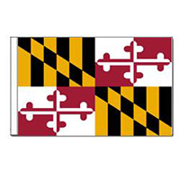 Maryland Flag with Pole Hem