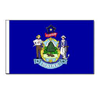 Maine Flag with Pole Hem