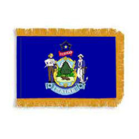 Maine Fringed Flag with Pole Hem