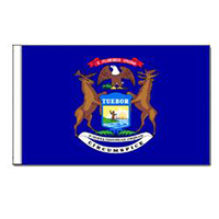Michigan Flag with Pole Hem