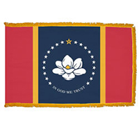 Mississippi Fringed Flag with Pole Hem, SMS35PHF