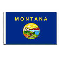 Montana Flag with Pole Hem
