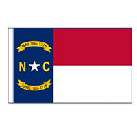 North Carolina Flag with Pole Hem