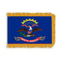 North Dakota Fringed Flag with Pole Hem