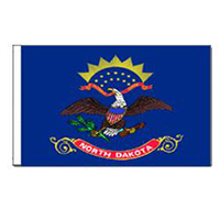 North Dakota Flag with Pole Hem
