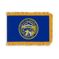 Nebraska Fringed Flag with Pole Hem