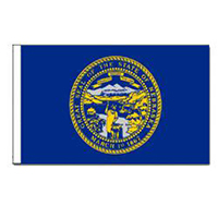 Nebraska Flag with Pole Hem