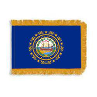 New Hampshire Fringed Flag with Pole Hem