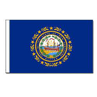 New Hampshire Flag with Pole Hem