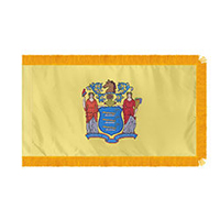 New Jersey Fringed Flag with Pole Hem
