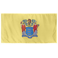 New Jersey Flag with Pole Hem
