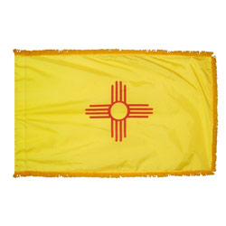 New Mexico Fringed Flag with Pole Hem, SNM35PHF