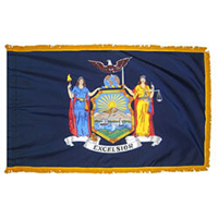 New York Fringed Flag with Pole Hem