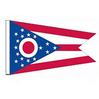 Ohio Flag with Pole Hem