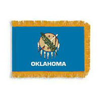 Oklahoma Fringed Flag with Pole Hem