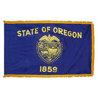 Oregon Fringed Flag with Pole Hem