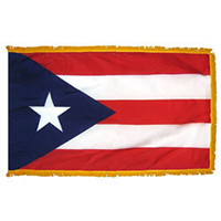 Puerto Rico Fringed Flag with Pole Hem (U.S. Territory)