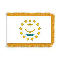 Rhode Island Fringed Flag with Pole Hem