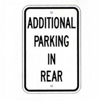 Additional Parking In Rear Sign, SSR73RA5