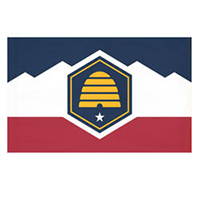 Utah Flag with Pole Hem