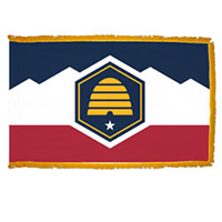Utah Fringed Flag with Pole Hem