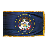 Historical Utah Flag with Pole Hem and Fringe