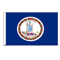Virginia Flag with Pole Hem