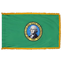 Washington Fringed Flag with Pole Hem