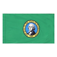 Washington Flag with Pole Hem