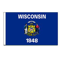 Wisconsin Flag with Pole Hem