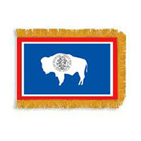 Wyoming Fringed Flag with Pole Hem