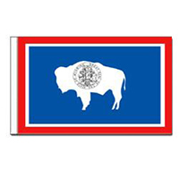 Wyoming Flag with Pole Hem